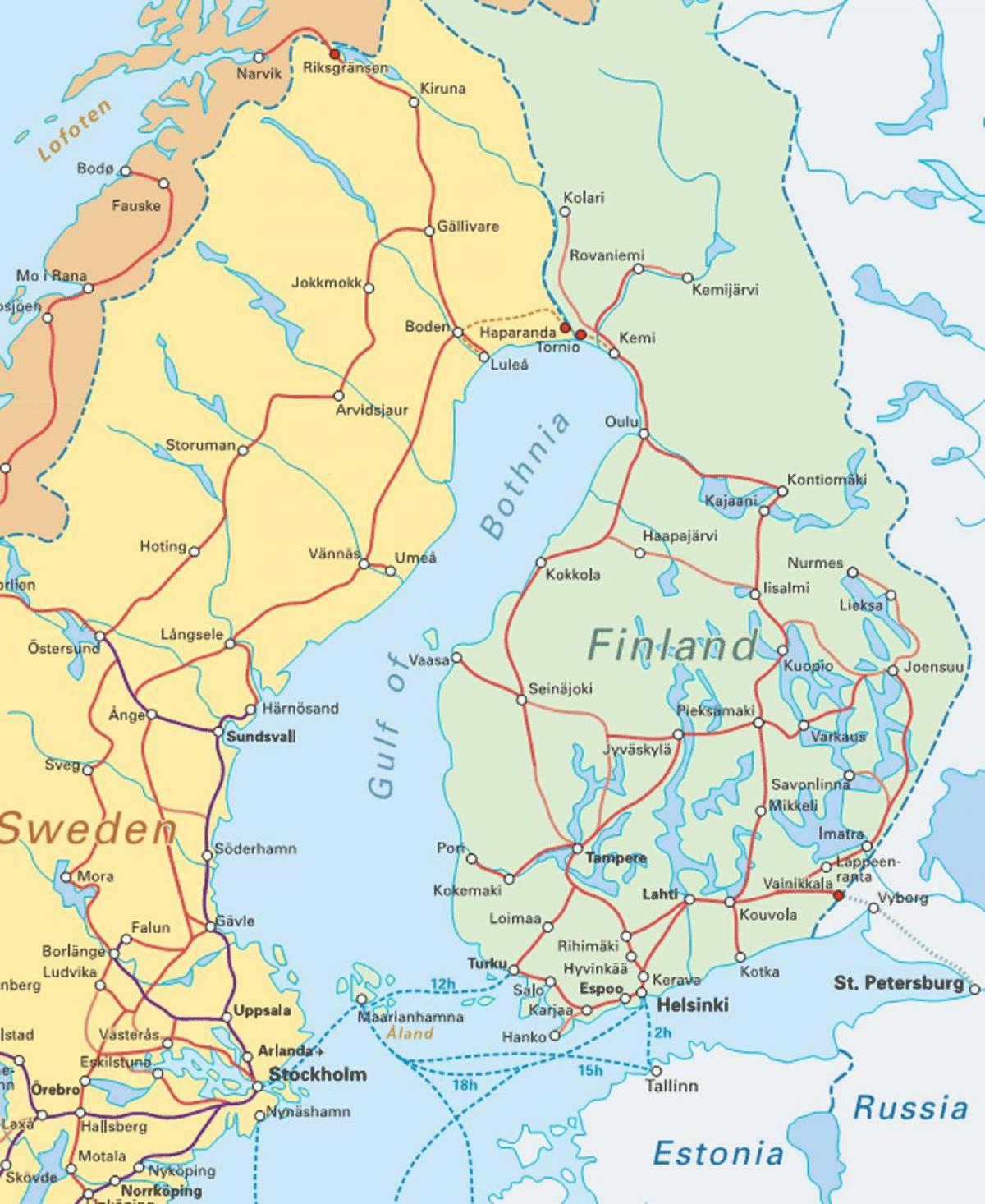 فنلاند نقشه قطار