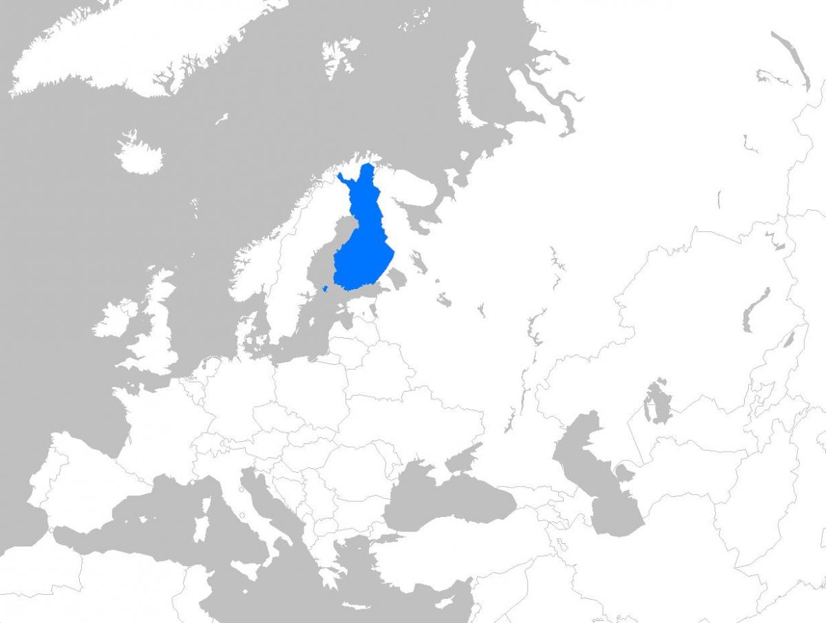 فنلاند در نقشه اروپا
