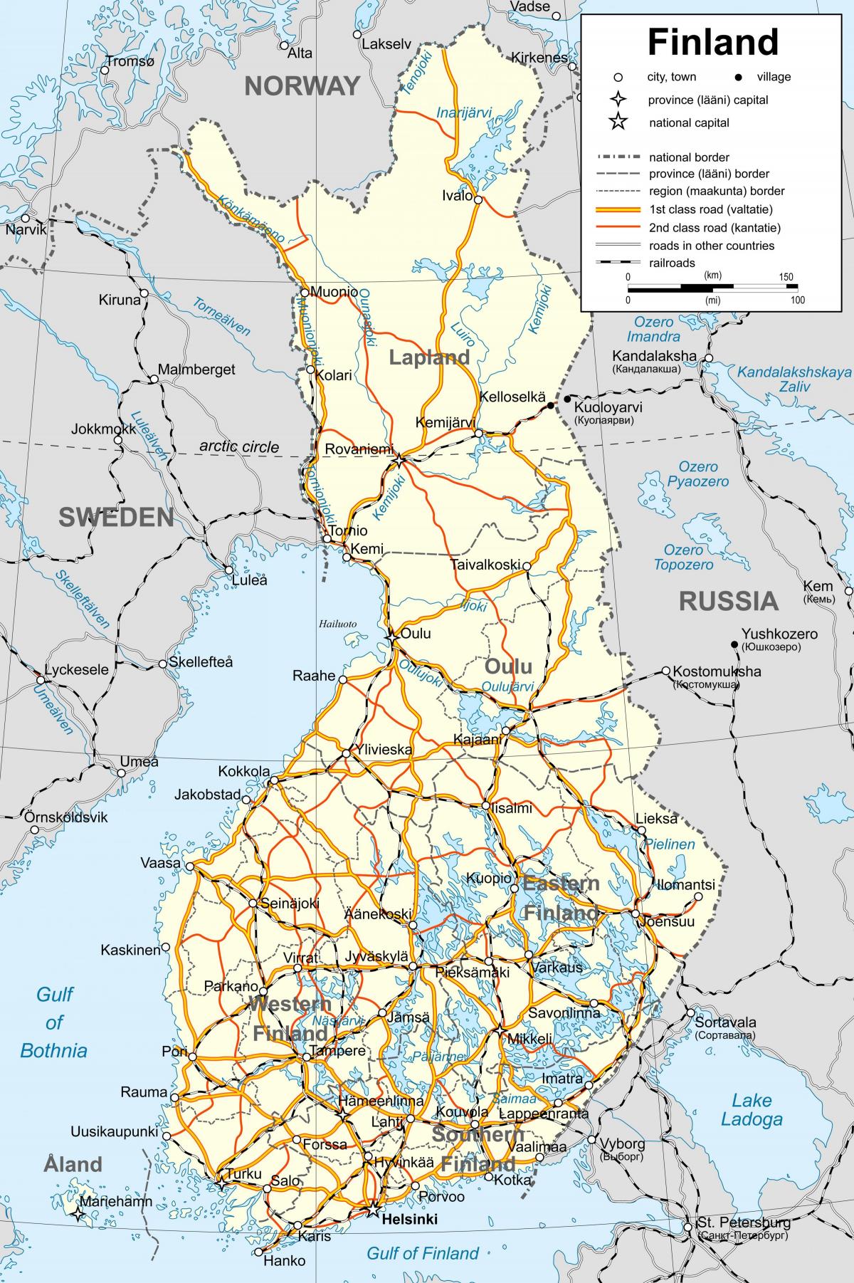 نقشه از فنلاند سیاسی