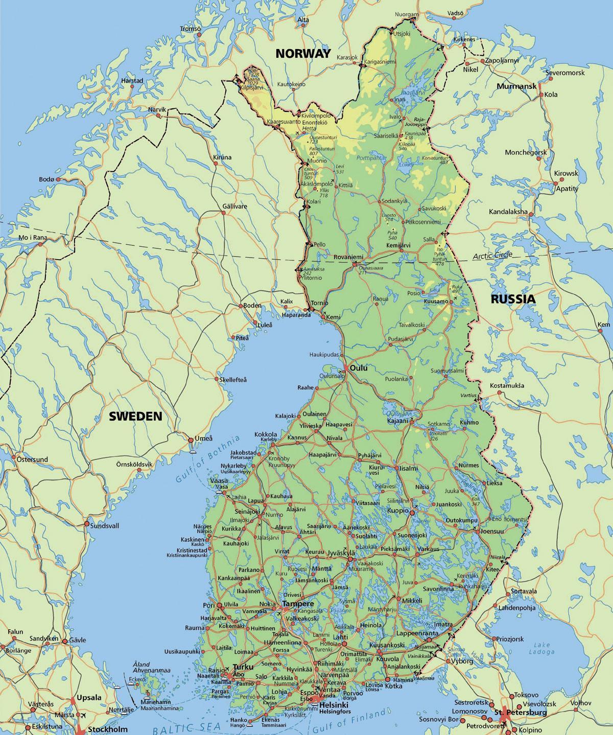 نقشه از قطب شمال فنلاند