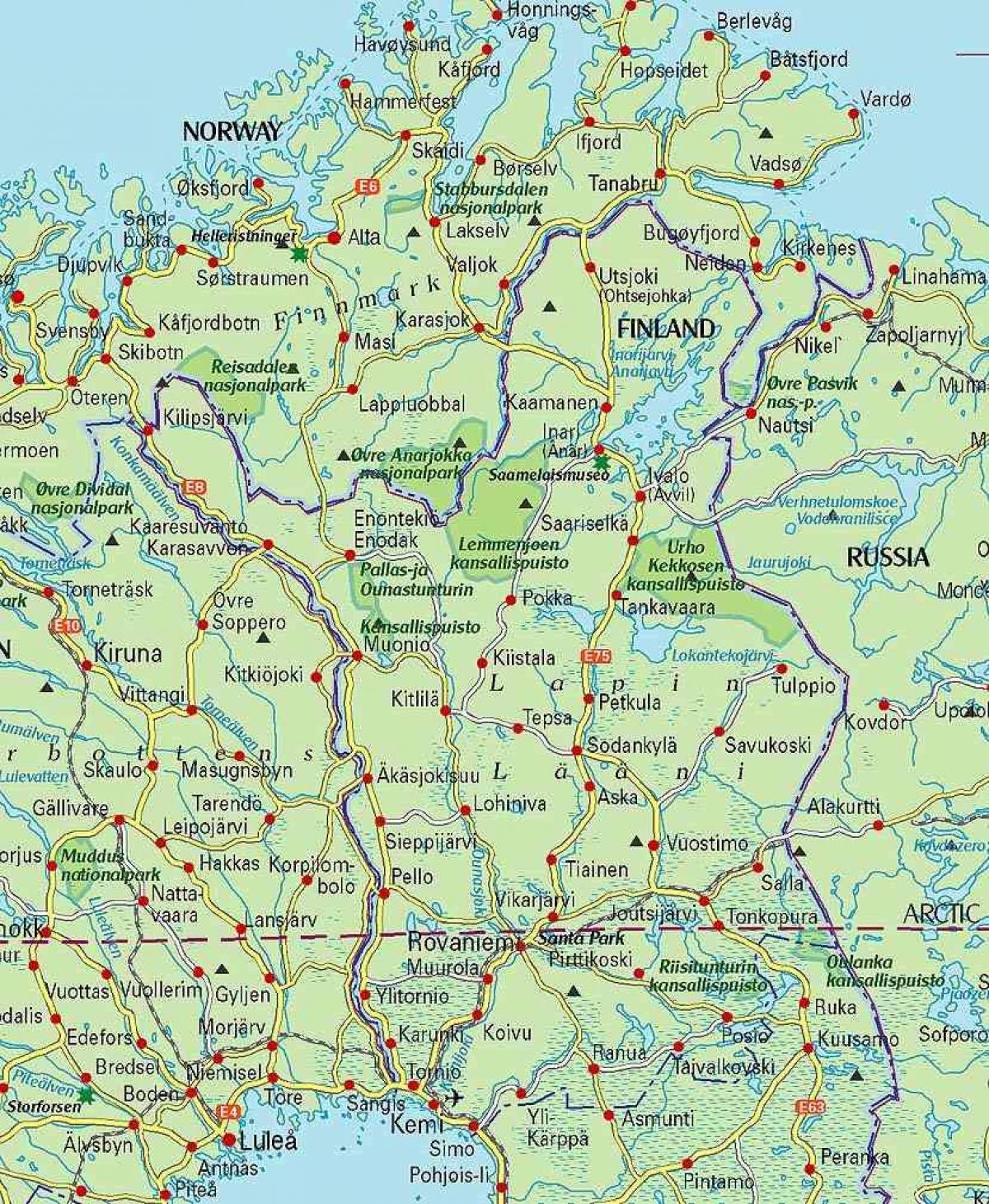 نقشه از لاپلند فنلاند