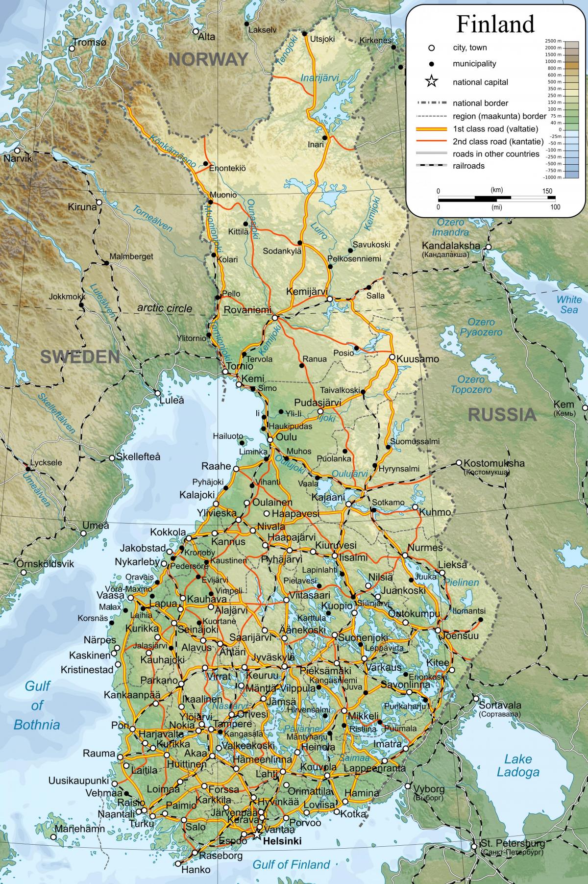 نقشه دقیق نقشه فنلاند